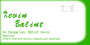 kevin balint business card